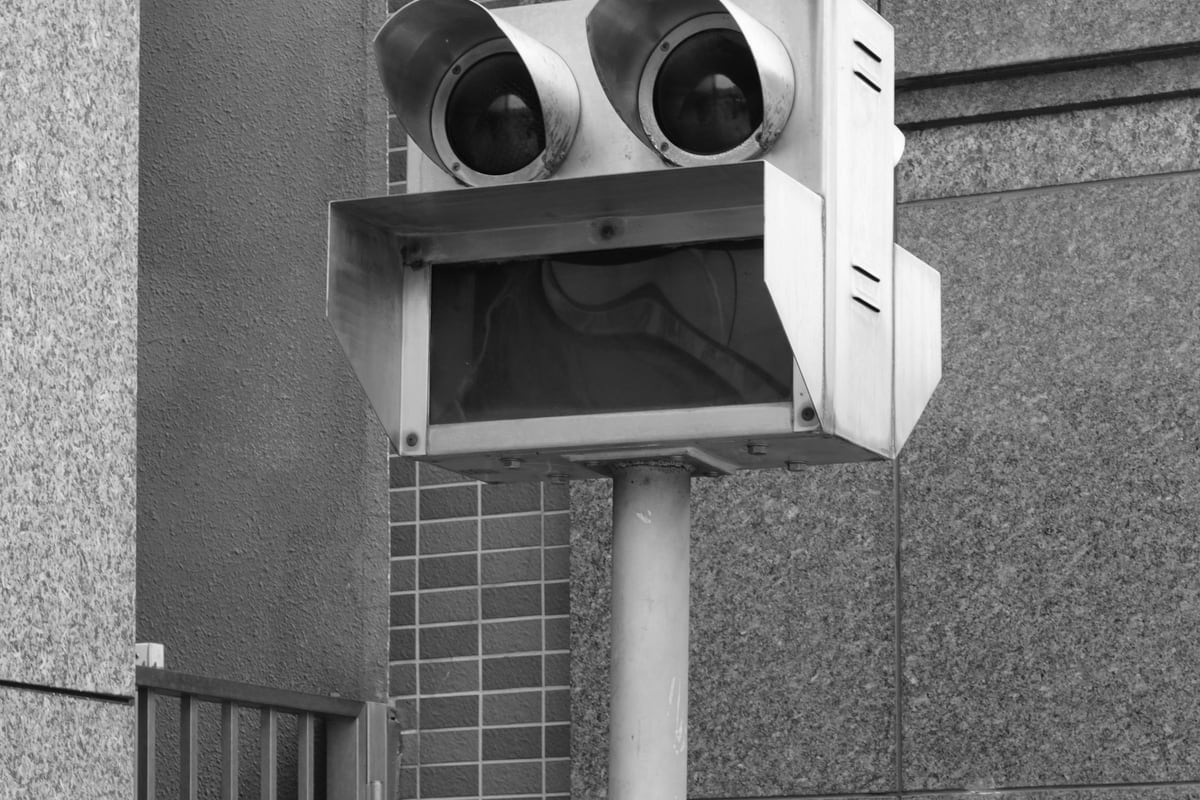Roadside traffic monitoring equipment on a pole